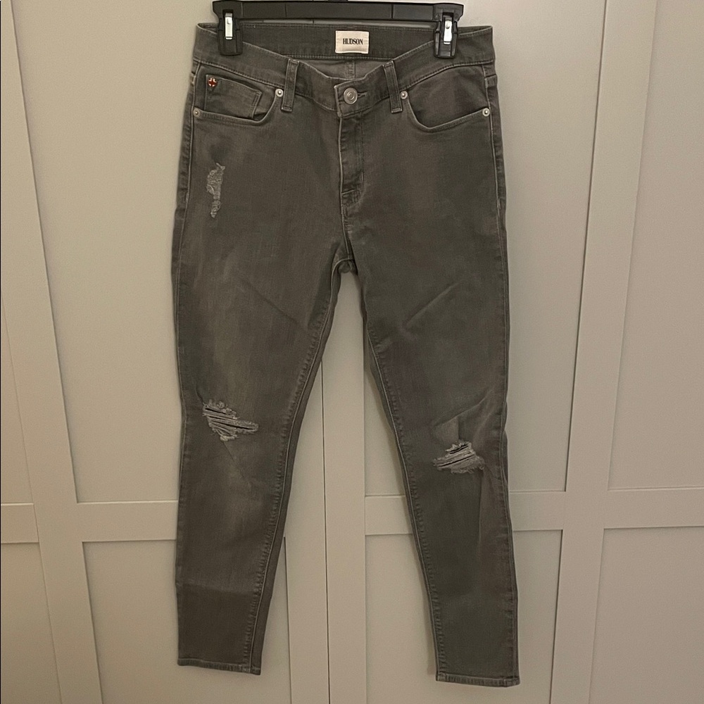 Hudson Jeans Gray Distressed Denim